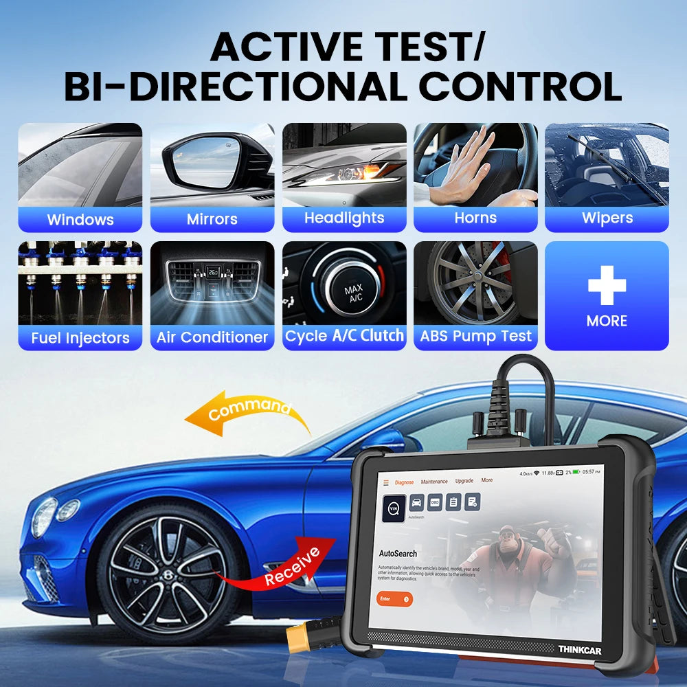 THINKCAR THINKSCAN 689 Car Diagnostic Tools CANFD DOIP Bi-directional ECU Coding 34 Resets Life Free Obd2 Scanner Key Programing