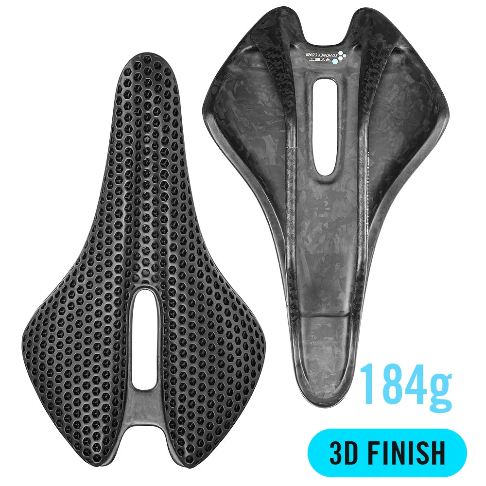 RYET 3D Printed Bike Saddle 144g Full Carbon Bicycle Seating for Road MTB Gravel Cushion For Men Women Cycling Bike Seat Parts