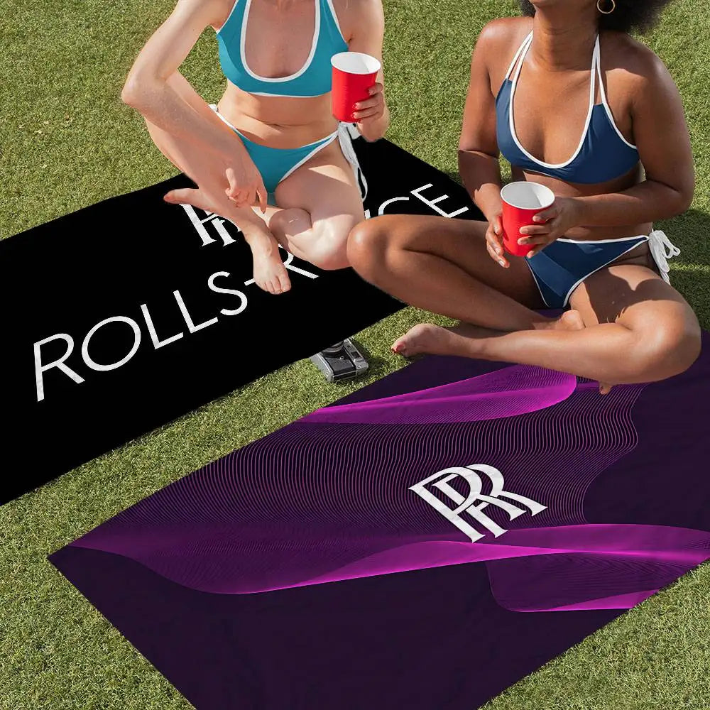 Luxury R-Rolls-Royce Logo Microfiber Beach Towel Absorbent Quick Dry Soft Yoga Swimming Resort Mountain Climbing Towel