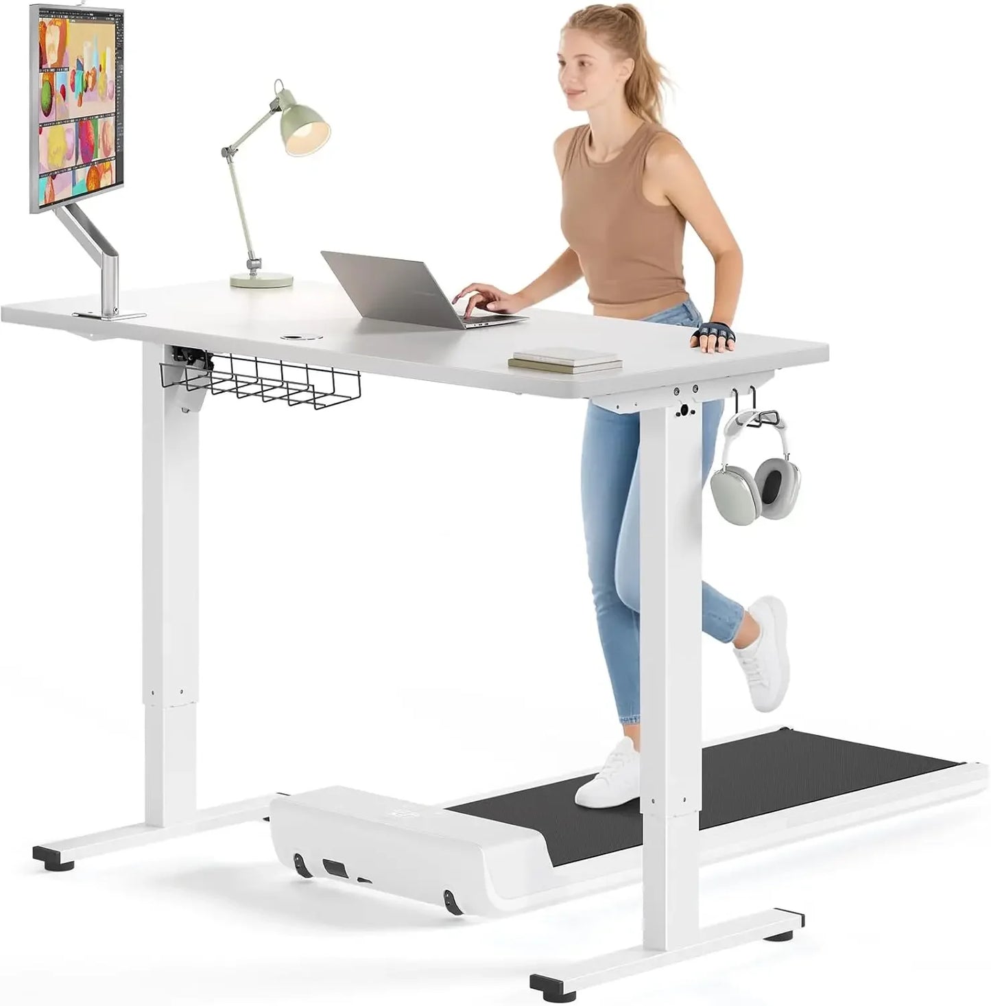 Electric Standing Desk Adjustable - 63 x24 Inch Sit Stand up Desk with Cable Management - 3Memory Preset Adjustable Height Table