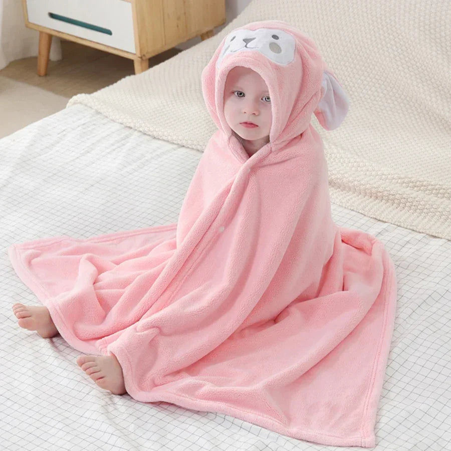 Kids Bathrobe Newborn Super Soft Bath Towel Blanket Warm Sleeping Swaddle Wrap for Infant Boys Girls Toddler Baby Hooded Towels