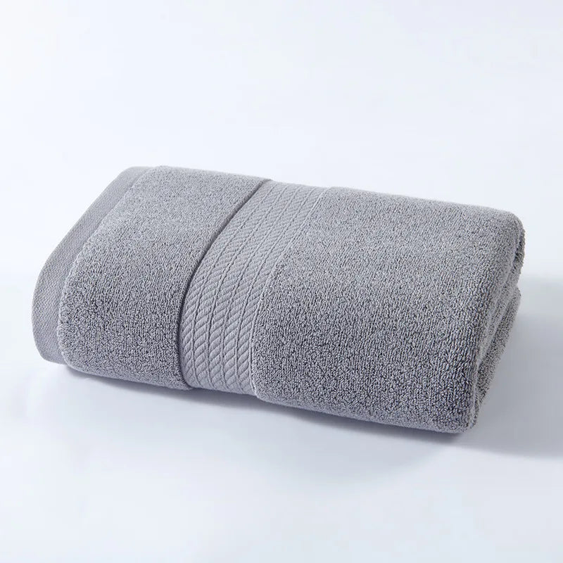 Set of 1/2 Cotton Bath Face Hand Big Towels 50x100cm Quick-drying Absorbent Washcloths Grey Towels For Bathroom 타월 Serviettes