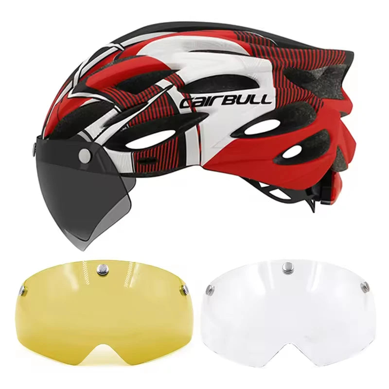 Bicycle Belmet Cycling Helmets MTB Mountain Road Racing Bike Helmet Lightweight Breathable Led Safety Goggles Summer Cycle Casco