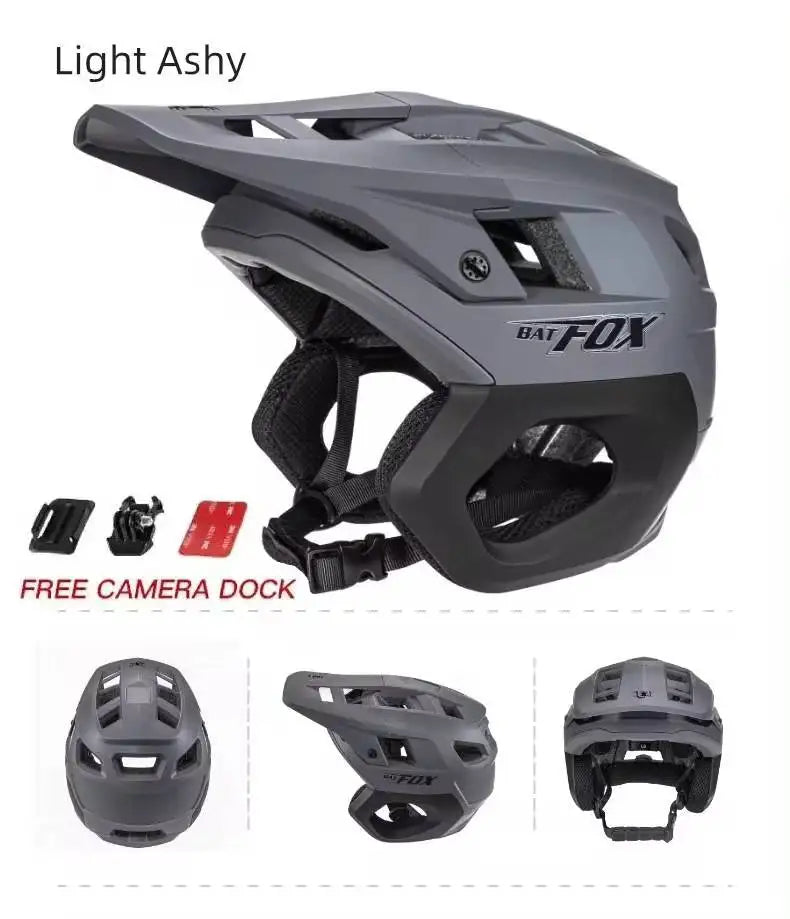 BATFOX New 3/4 Bicycle Helmet Mtb Half Helmet Mountain Bike Race Integrated Ear Protection Off-Road Cycling Helmet BMX Armor