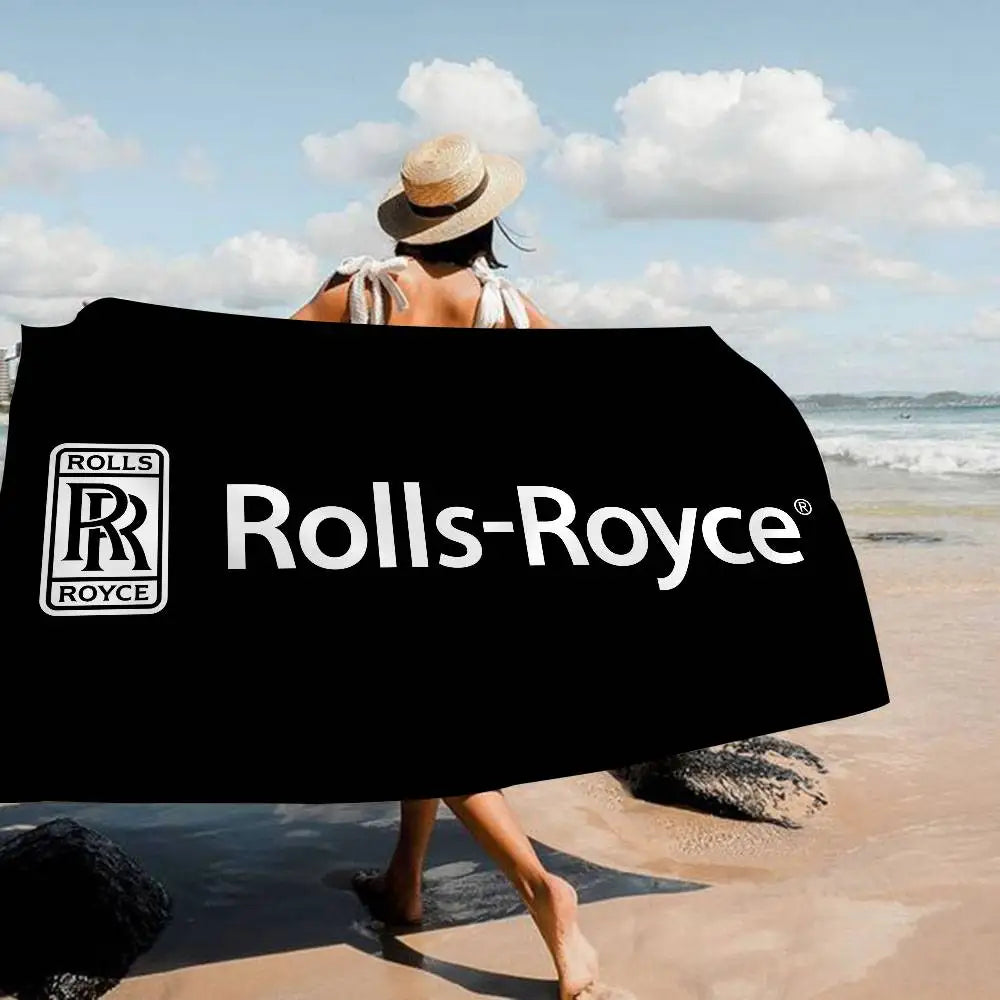 Luxury R-Rolls-Royce Logo Microfiber Beach Towel Absorbent Quick Dry Soft Yoga Swimming Resort Mountain Climbing Towel