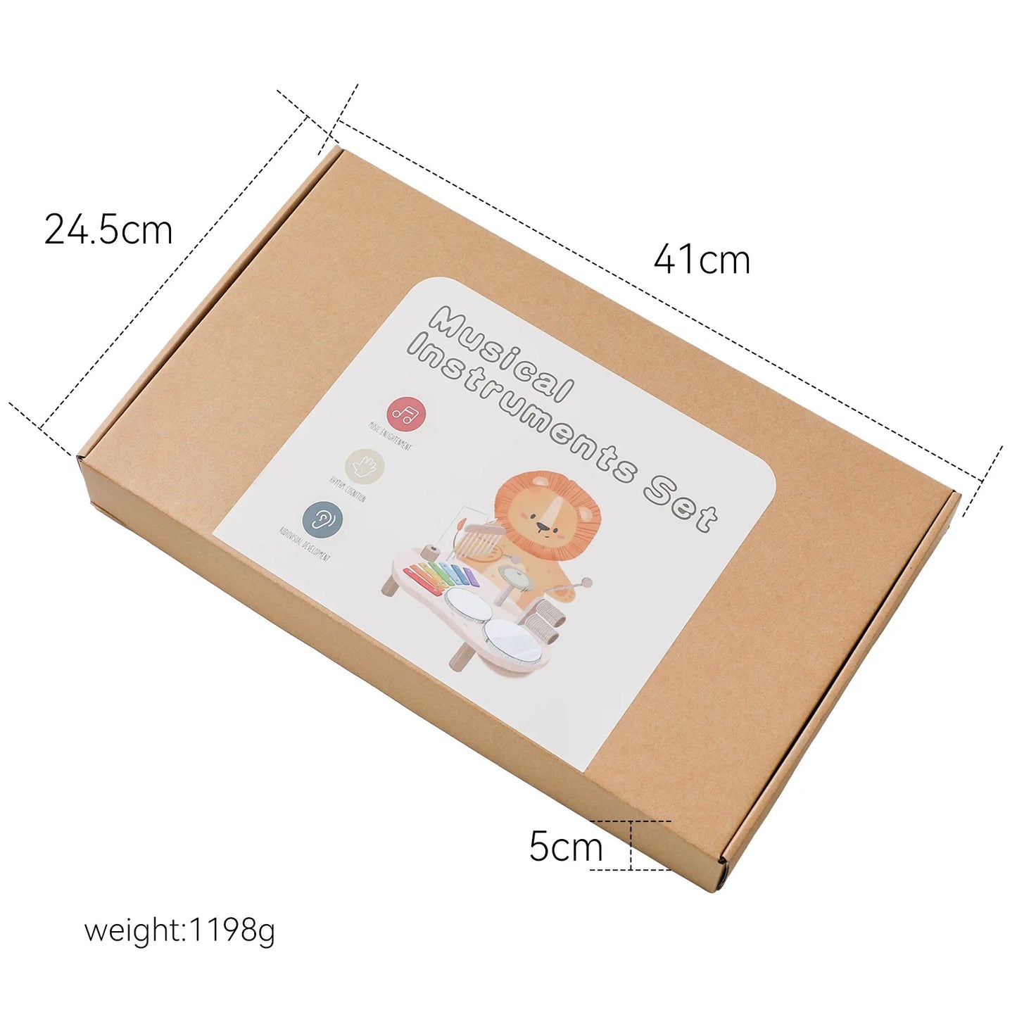 2026 New, Baby Rattle Toy 0-12 Months Musical Instrument Wooden Toys Cartoon Animal Xylophone Baby Educational Toy Kid‘s Gift