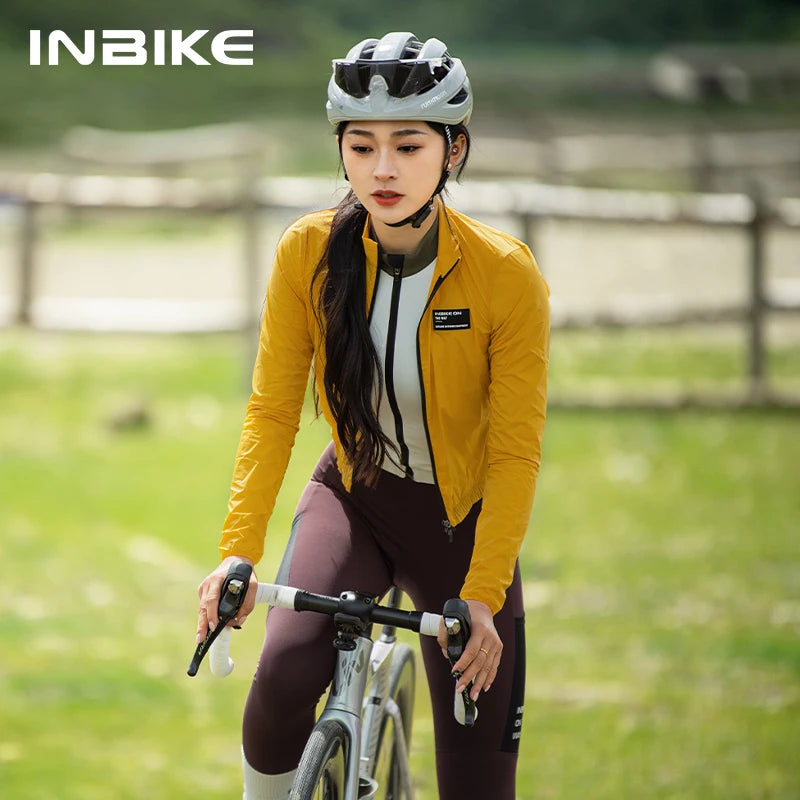 INBIKE Women's Windbreaker Cycling Lightweight Waterproof MTB Clothing for Running Road Bike Biking Top Jacket Clothes Quick Dry