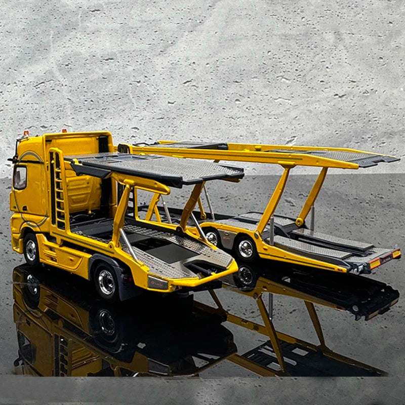 GCD 1:64 Trailer Actros Double decker Car Transport Vehicle Trailer Upgraded Car Model
