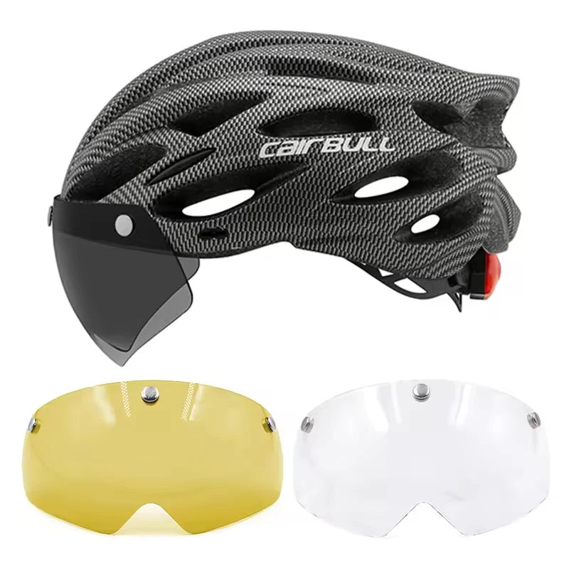 Bicycle Belmet Cycling Helmets MTB Mountain Road Racing Bike Helmet Lightweight Breathable Led Safety Goggles Summer Cycle Casco
