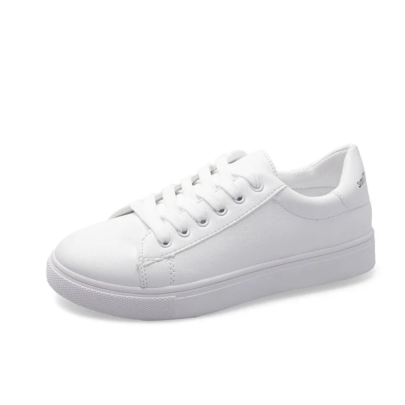 2024 New Women Sneakers Fashion Breathble Vulcanized Shoes Pu Leather Platform Shoes White Lace Up Casual Shoes Zapatos Mujer