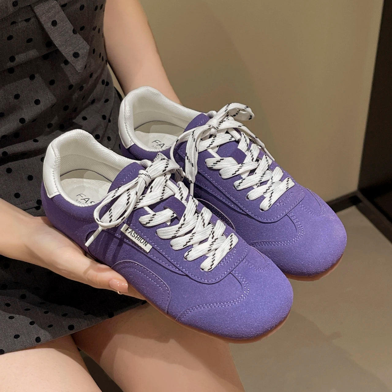 Women's Sneakers 2024 New Genuine Leather Ladies Moral Training Shoes Casual Spring Flat Shoes Women