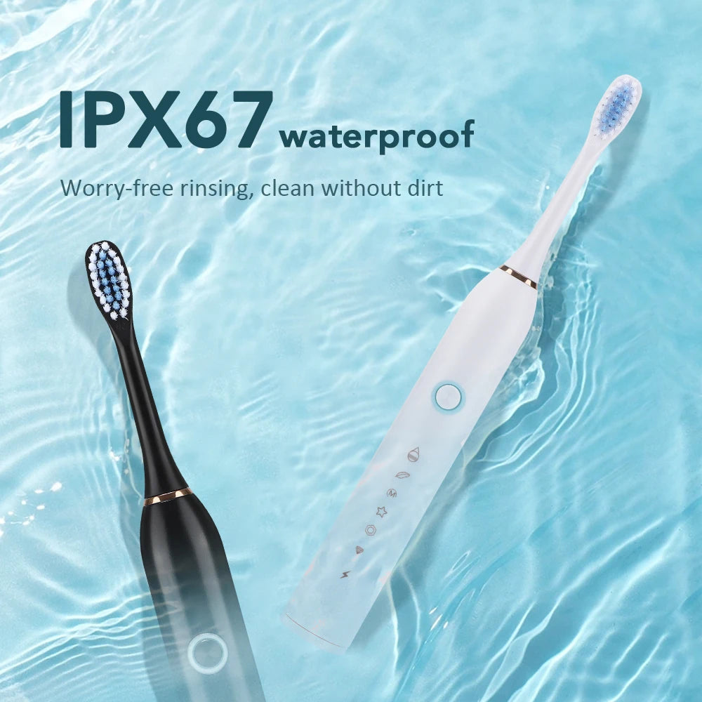 Electric Toothbrush For Teeth Brushes 6 Modes Dental Tooth Whitening Cleaner IP67 Waterproof Type-C Rechargeable Oral Care