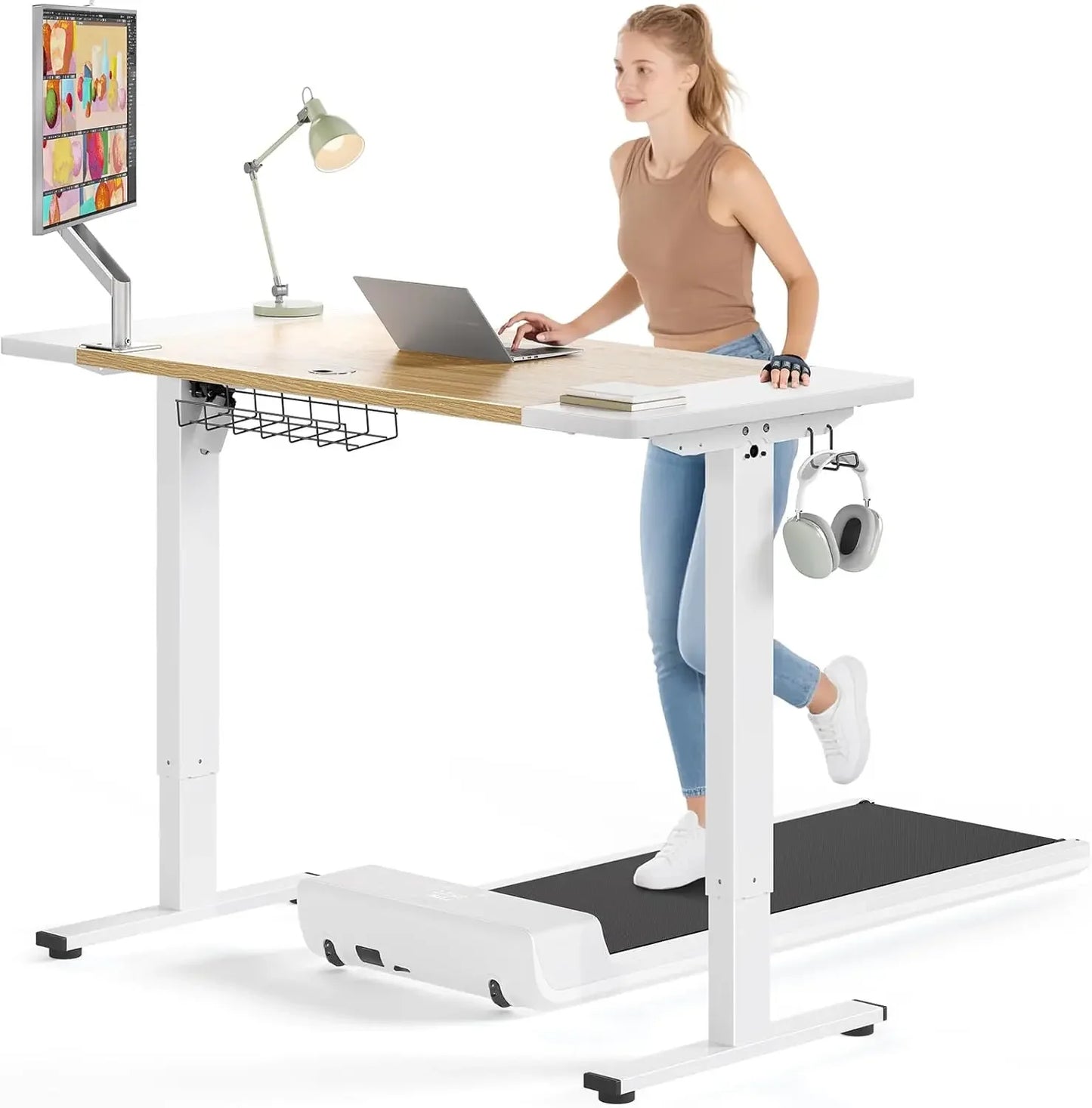 Electric Standing Desk Adjustable - 63 x24 Inch Sit Stand up Desk with Cable Management - 3Memory Preset Adjustable Height Table