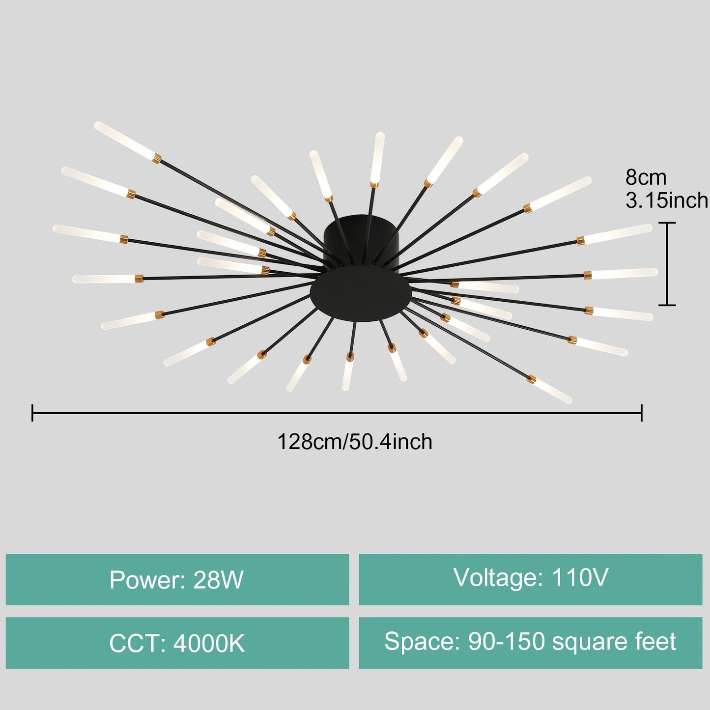 Modern LED Ceiling Light for Living Room Lamp Bedroom Ceiling Chandeliers AC 90-260V Gold Black Home Decoration Light Fixture