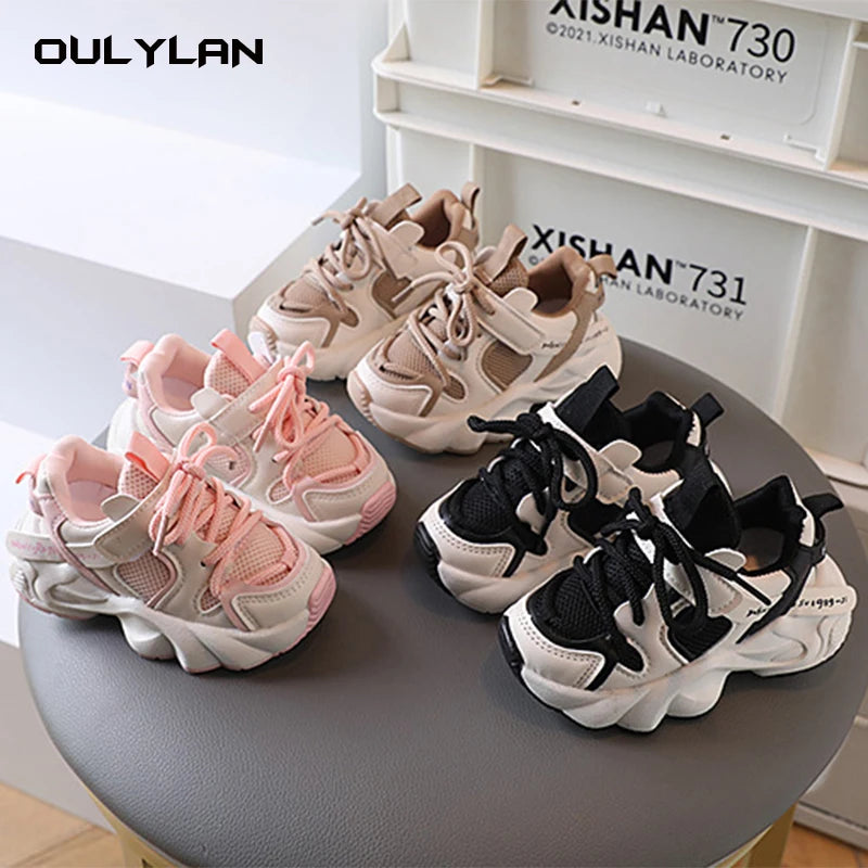 Spring Autumn Boys Girls Shoes Sports Mesh Breathable Shoes Children Baby Walking Sneakers Soft Sole Casual Running Shoes
