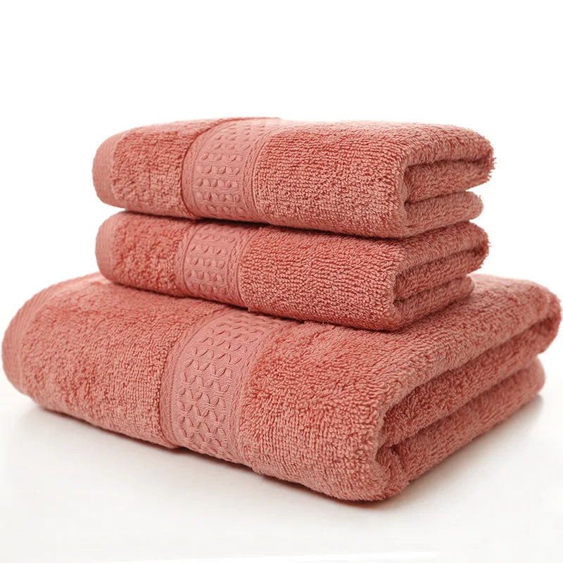 6PCS / 3PCS Cotton Towel Set Luxury Lace Embroidered Bath Towel Face Towel Hand Towel Washcloths Quick Dry Terry Towels 17Colors