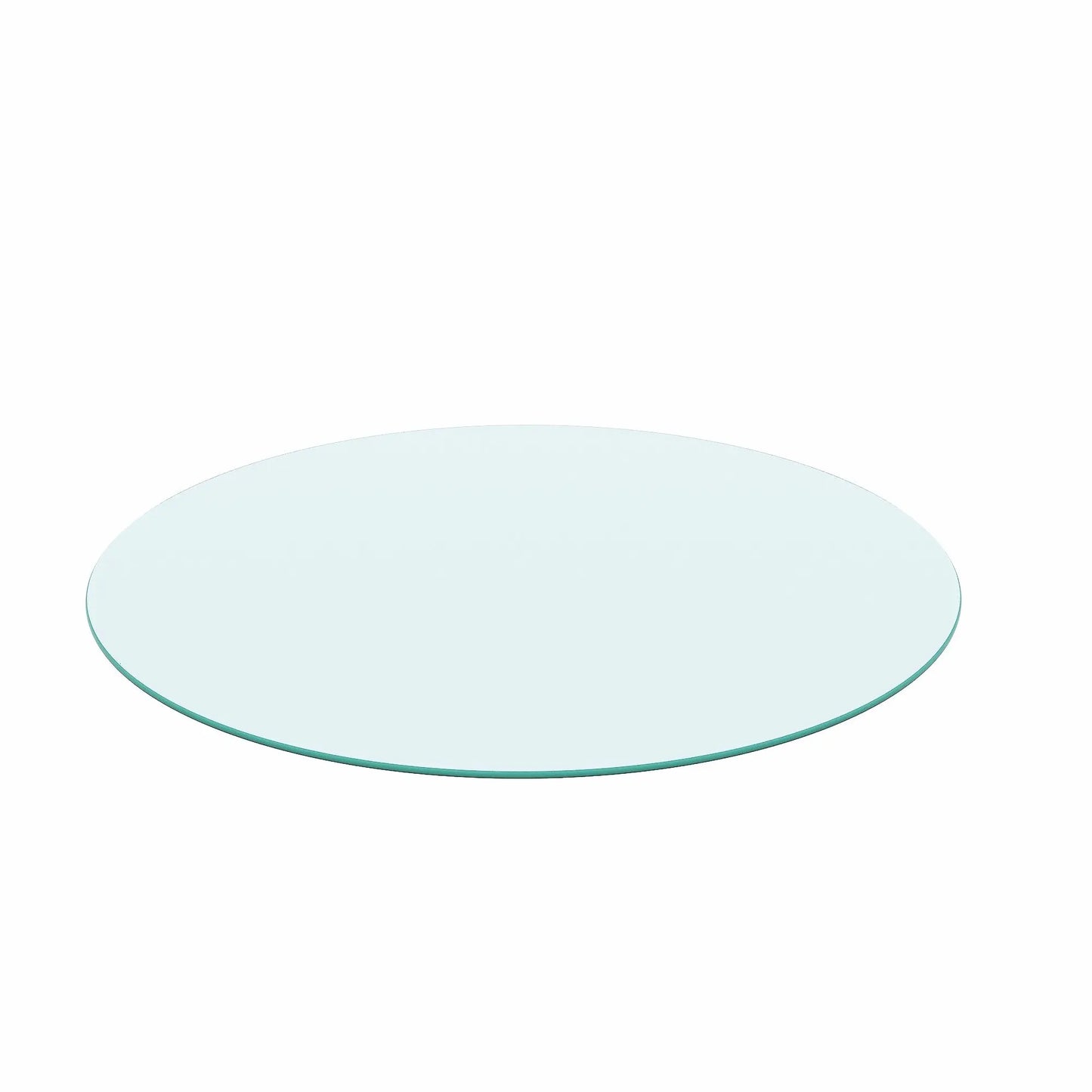 24-Inch Clear Tempered Glass Table Top with 1/4-Inch Thick Round Polished Edge Round Shape