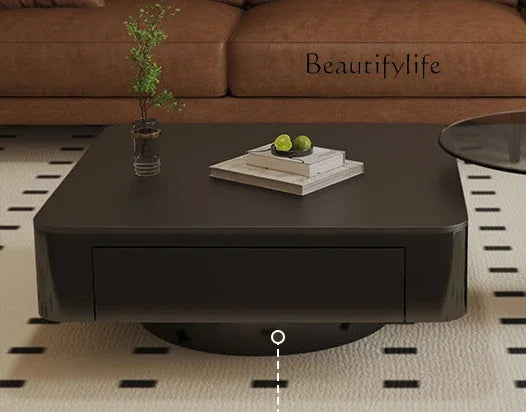 French retro light luxury rock slab coffee table small apartment living room home new square designer