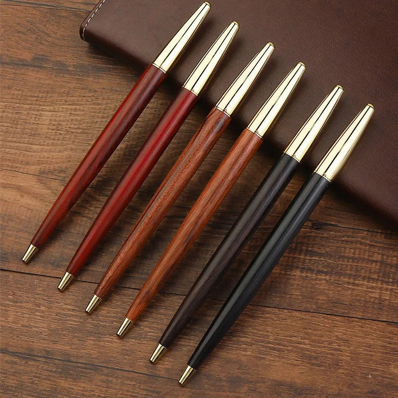 Luxury Quality Brand Red Wood Fountain Pen Brass Copper Calligraphy Golden Ink Pens Business Office School Supplies Stationery