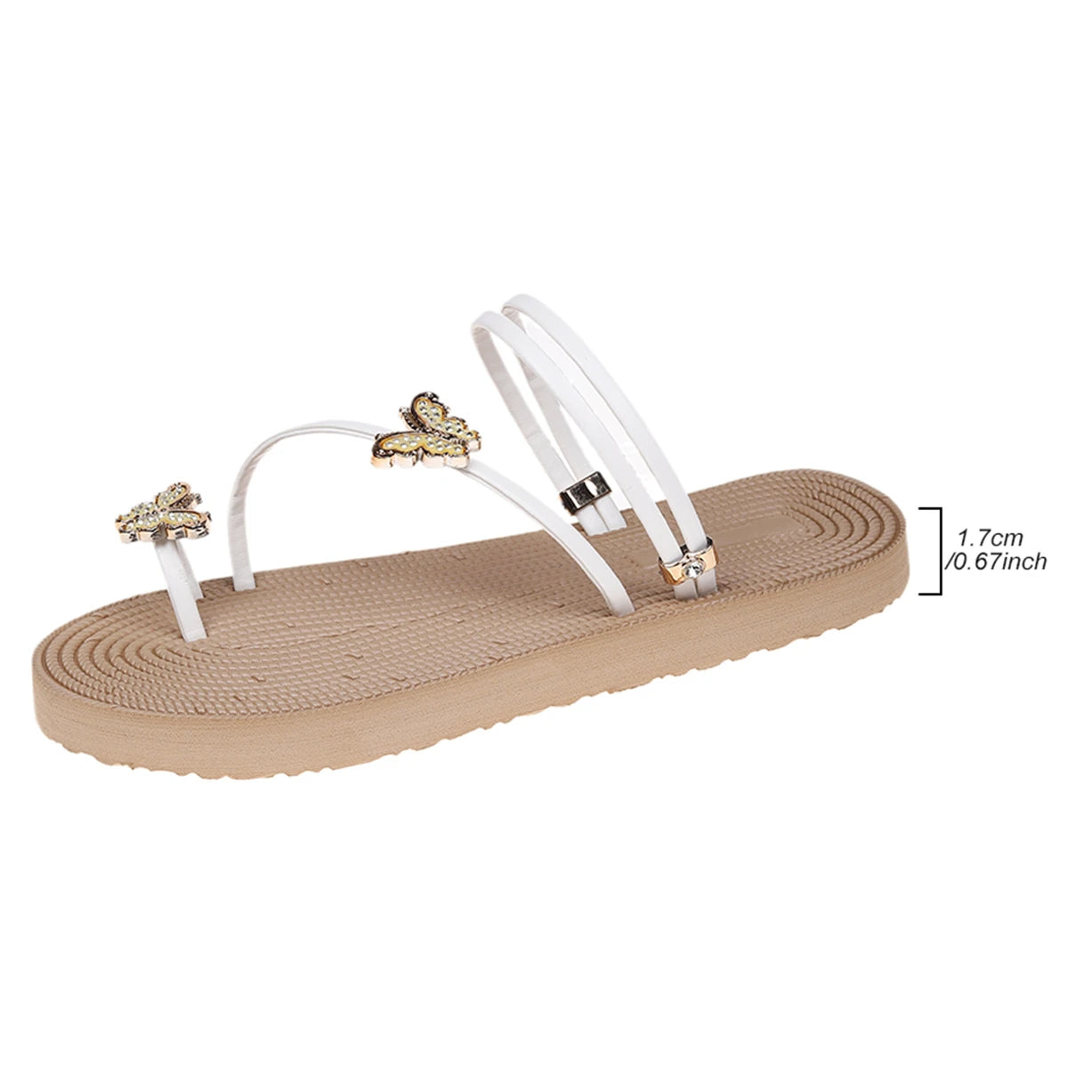 Sandals Women Dressy Women Summer Slip on Casual Open Toe Flat Soft Bottom Butterfly Zapatillas De Mujer Tacon Elegante
