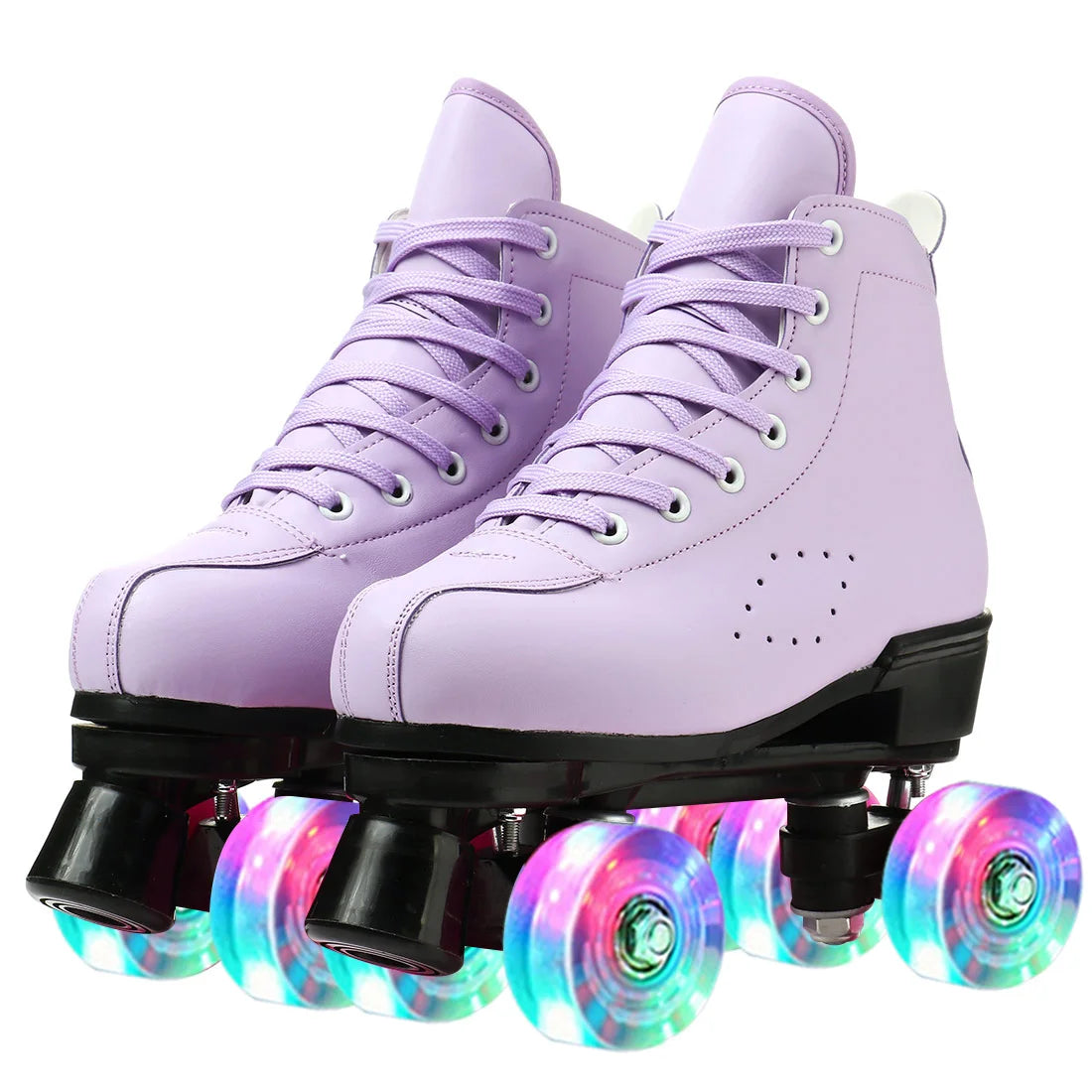 Roller Skate Shoes Size 34-45 4 Wheels Quad Sneakers Skating Pu Leather Sport Beginner Men And Women Roller Skating Shoes Gift