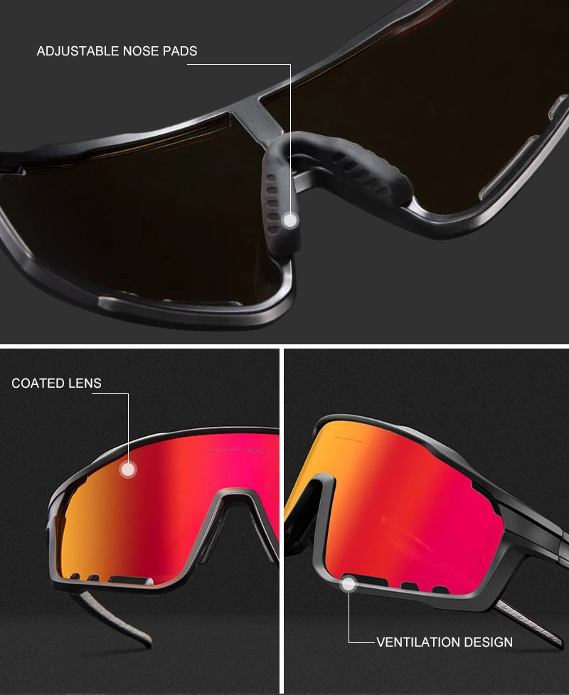 3 Lens Men Women Polarized UV400 Mountain Bike Glasses Sport Fishing Driving Running Sunglasses Road Bicycle Goggles MTB Eyewear