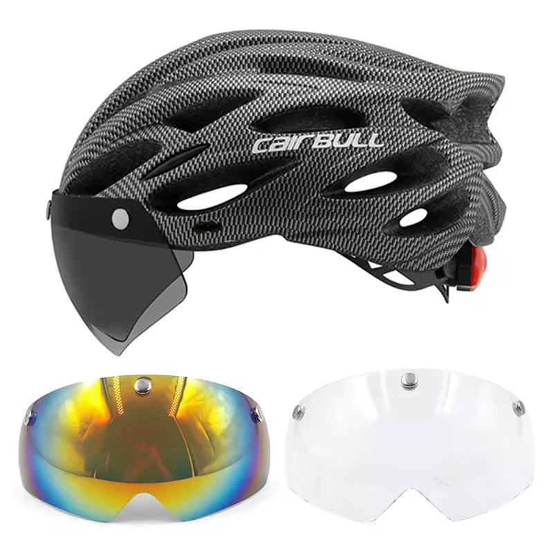 Bicycle Belmet Cycling Helmets MTB Mountain Road Racing Bike Helmet Lightweight Breathable Led Safety Goggles Summer Cycle Casco