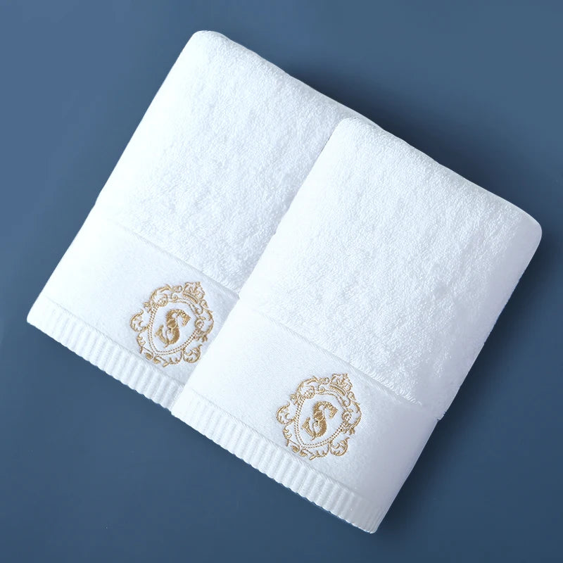 2PCS Luxury Hotel Towel Cotton High Quality Embroiderd Face Bath Towels Bathroom Soft Feel Highly Absorbent Shower Multi-color