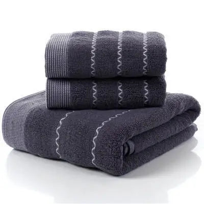 Set of 3 Cotton Bathroom Towels Sets 2pcs Hand Face Towel 35x75cm and 1pcs Big Bath Towels 70X140cm Washcloths Gift Towels 수건 세트