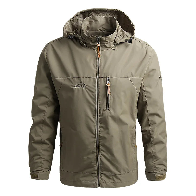 Oulylan Men Windbreaker Military Field Jackets Outerwear Mens Tactical Waterproof Pilot Coat Hoodie Men Hunting Army Clothes