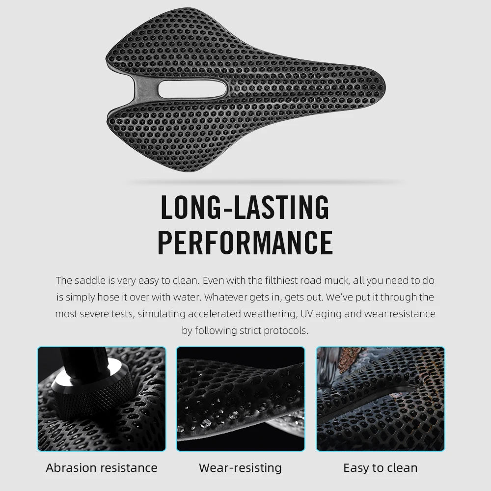 RYET 3D Printed Bike Saddle 144g Full Carbon Bicycle Seating for Road MTB Gravel Cushion For Men Women Cycling Bike Seat Parts