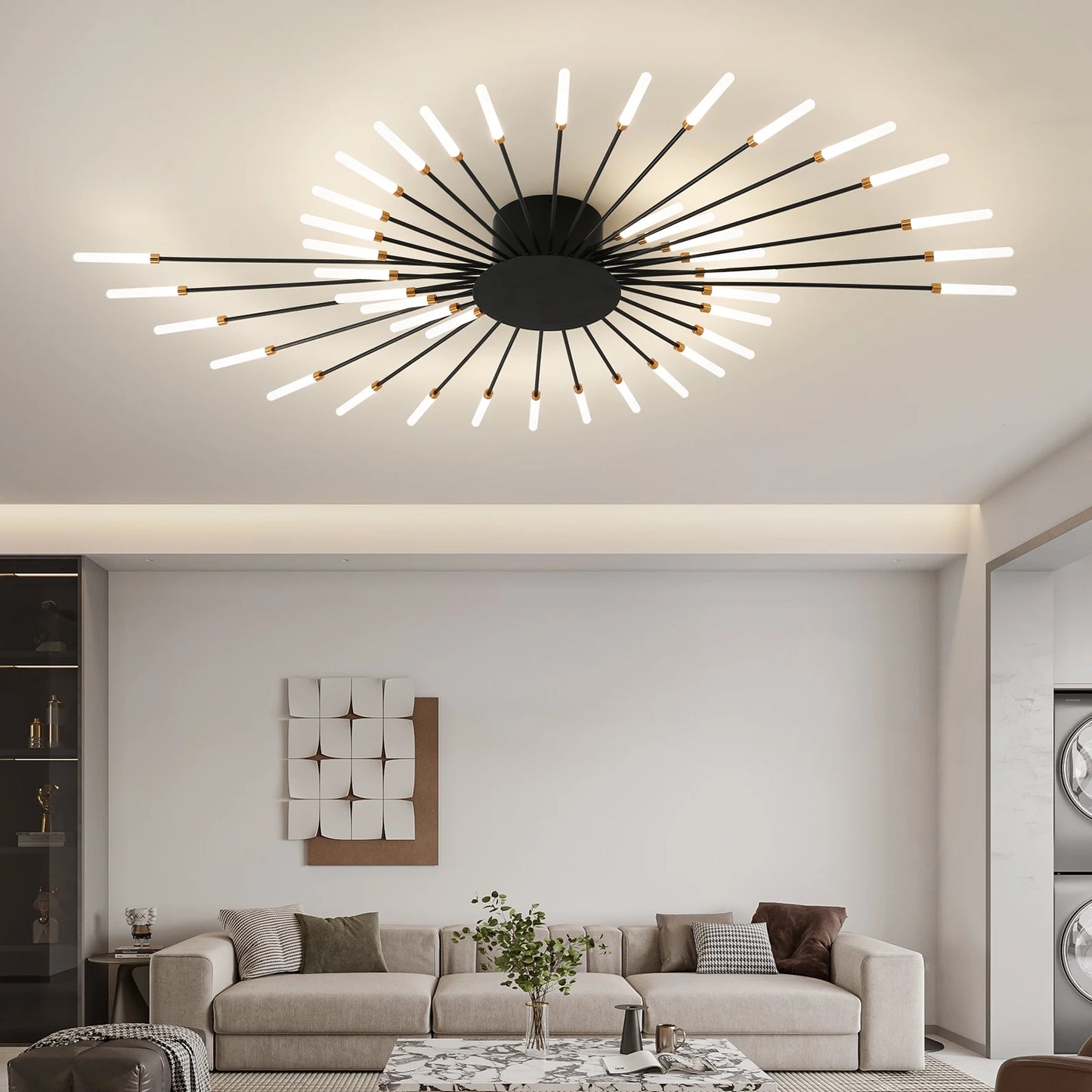 Modern LED Ceiling Light for Living Room Lamp Bedroom Ceiling Chandeliers AC 90-260V Gold Black Home Decoration Light Fixture