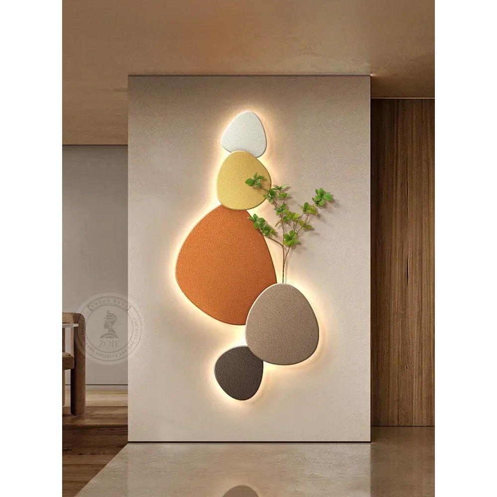 2024 New Restaurant Living Room Bedroom Foyer Decorative Painting Wall Lamp Green Plant Wall Painting Corridor Lamp