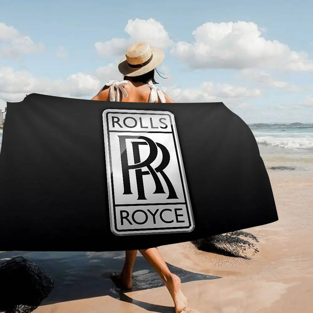 Luxury R-Rolls-Royce Logo Microfiber Beach Towel Absorbent Quick Dry Soft Yoga Swimming Resort Mountain Climbing Towel