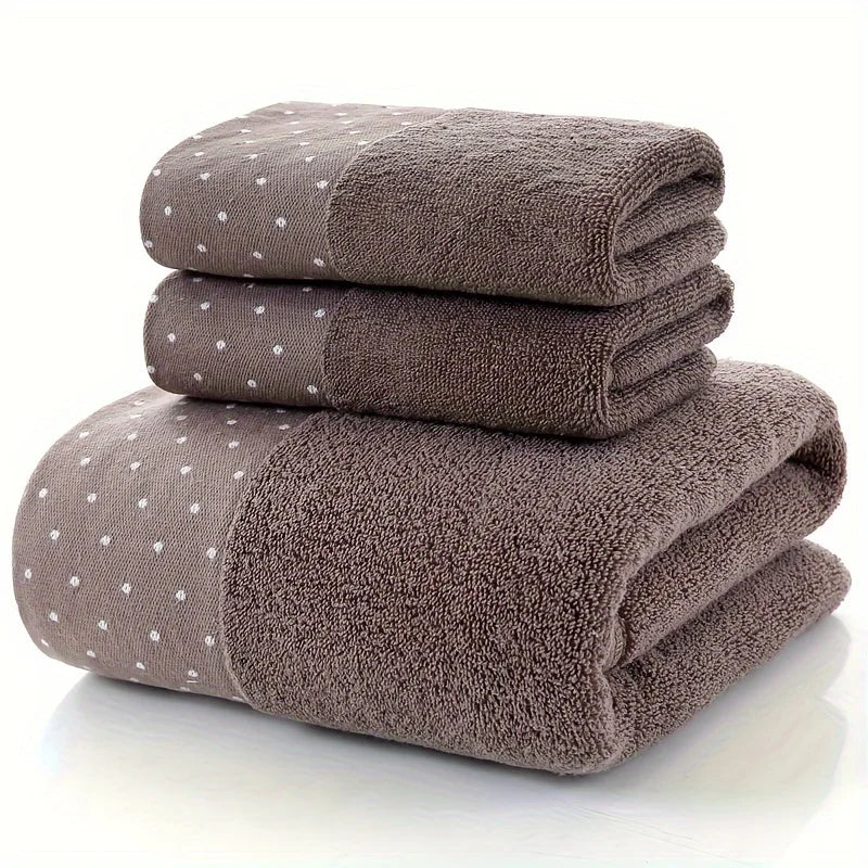 Set of 3 Cotton Bathroom Towels Sets 2pcs Hand Face Towel 35x75cm and 1pcs Big Bath Towels 70X140cm Washcloths Gift Towels 수건 세트