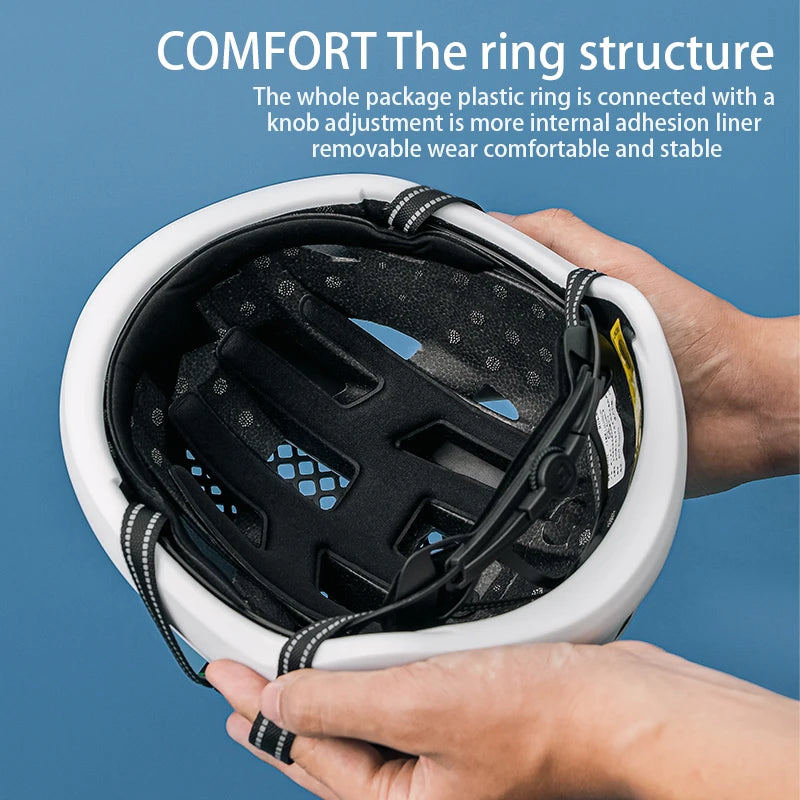 ROCKBROS Lightweight Cycling Helmet Magnetic Cover Breathable Integrally-molded Bike Helmet Safety Protection Men Bicycle Helmet