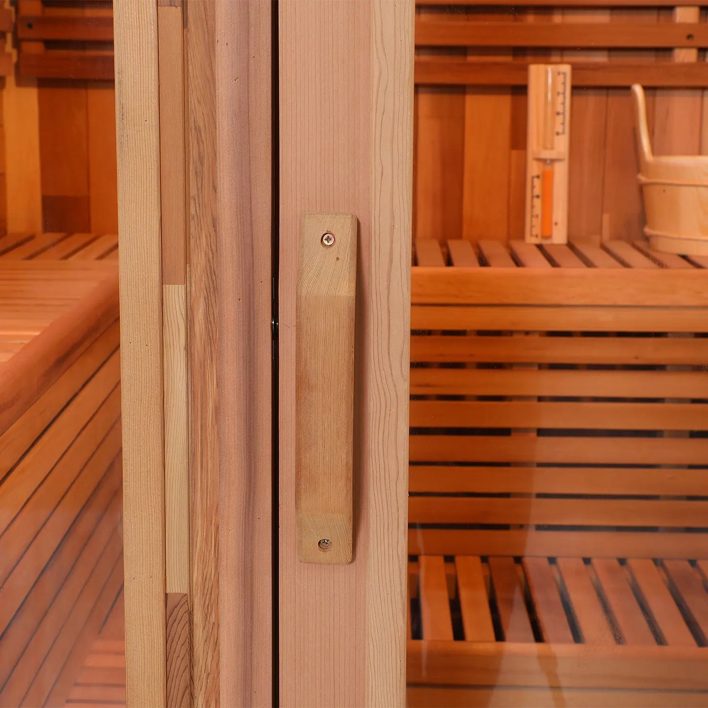 Best-Selling Outdoor 4 Person Cedar Steam Sauna Sliding Door Cube Traditional Wet Steam Sauna for Family Relaxation