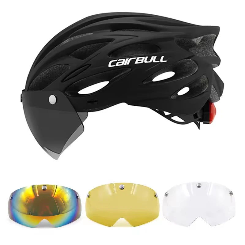 Bicycle Belmet Cycling Helmets MTB Mountain Road Racing Bike Helmet Lightweight Breathable Led Safety Goggles Summer Cycle Casco