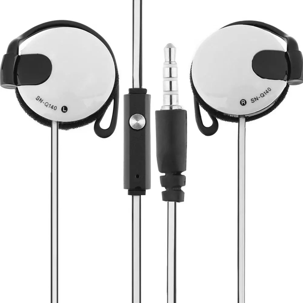 Earphones With Microphone ,Stereo Mp4 Ear Hanging Game Sports Earhook Earphones For Shini Sn-140 Flat Cable 3.5mm Universal