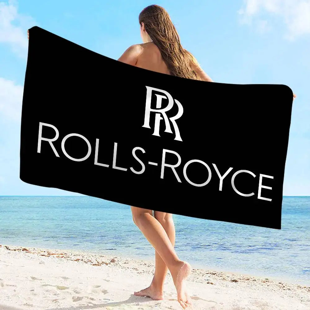 Luxury R-Rolls-Royce Logo Microfiber Beach Towel Absorbent Quick Dry Soft Yoga Swimming Resort Mountain Climbing Towel