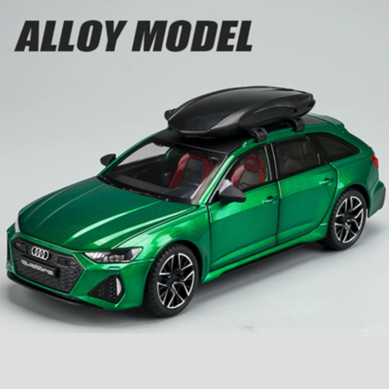 1/24 Audi RS6 Avant Station Wagon Alloy Car Model Diecast Metal Toy Vehicles Car Model Simulation Sound and Light Kids Toys Gift