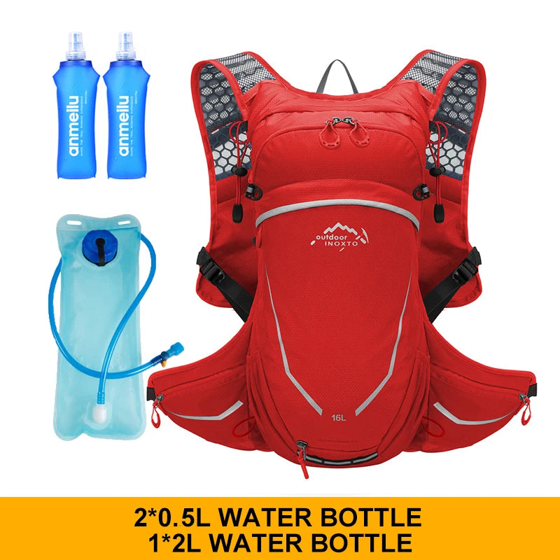 Outdoor Sports Ultra-light Backpack 16L Running Backpack Hydrating Vest Hiking Cycling Bicycle Backpack with 2L Water Bag