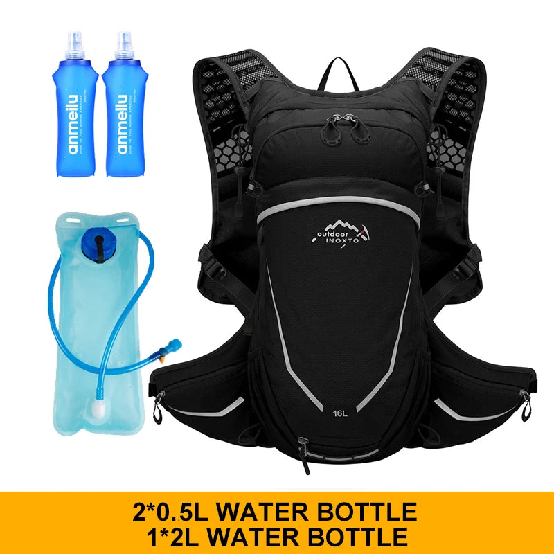 Outdoor Sports Ultra-light Backpack 16L Running Backpack Hydrating Vest Hiking Cycling Bicycle Backpack with 2L Water Bag