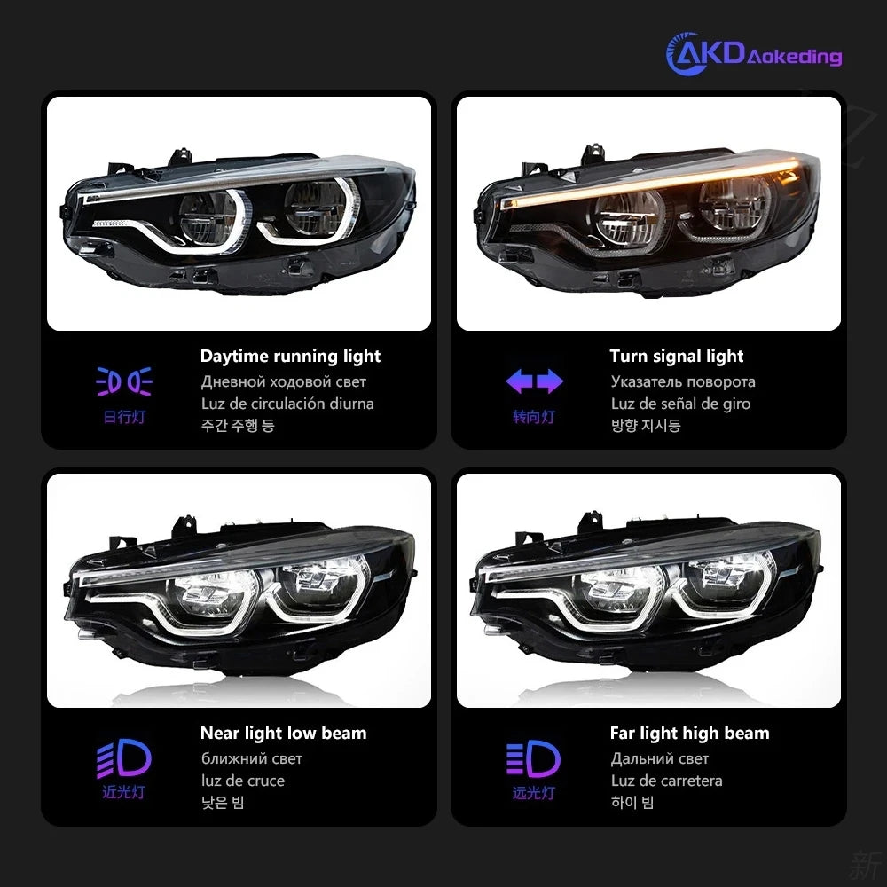 Headlight For BMW F32 2012-2019 F82 M4 GTS Car автомобильные товары LED DRL 425i 428i 430i 435i F36 F80 F33 Car Accessories