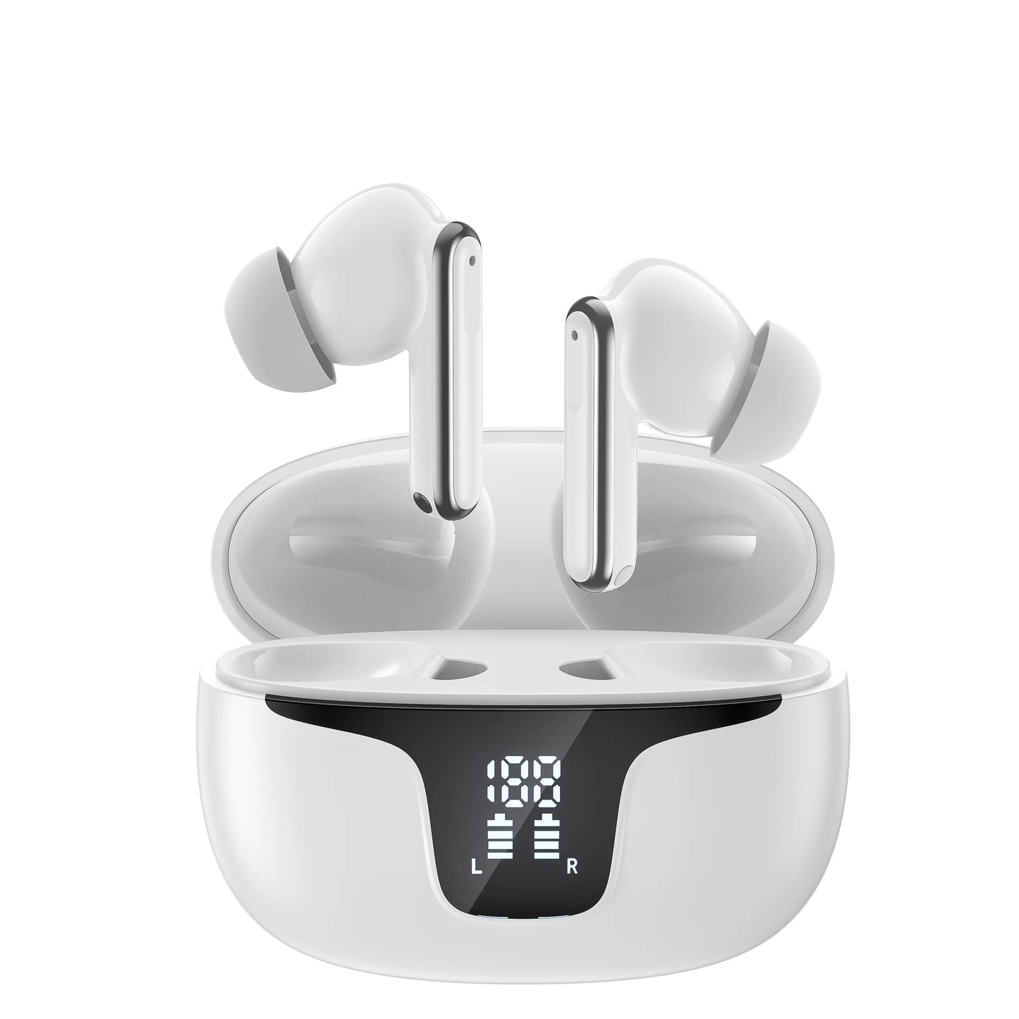 QERE E60 Wireless Bluetooth Headphones HD Microphone,HIFI Earphones,13mm Driver,Display screen+touch control,6 Mics, ANC Call