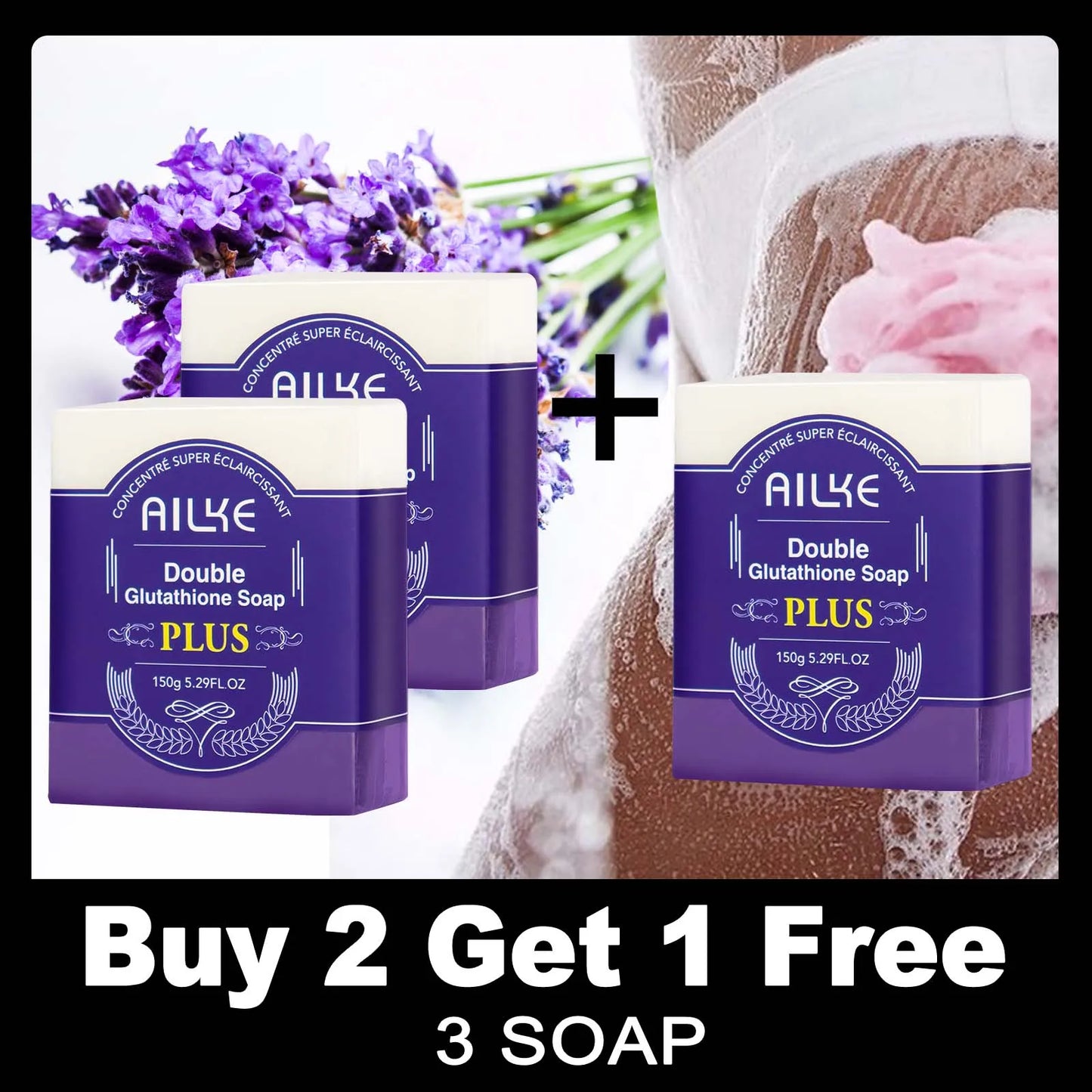 AILKE Reduce Blemish Smooth Skin Soap, Scented Bar, For Black Skin, Dark Skin, Caramel Skin, Lightening for Face & Body