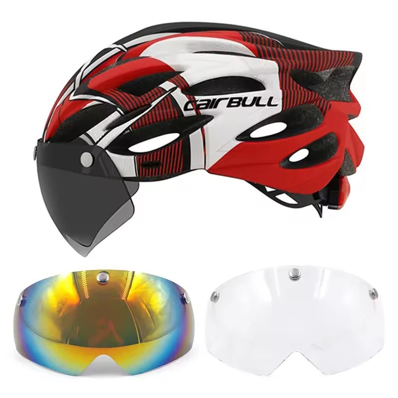 Bicycle Belmet Cycling Helmets MTB Mountain Road Racing Bike Helmet Lightweight Breathable Led Safety Goggles Summer Cycle Casco