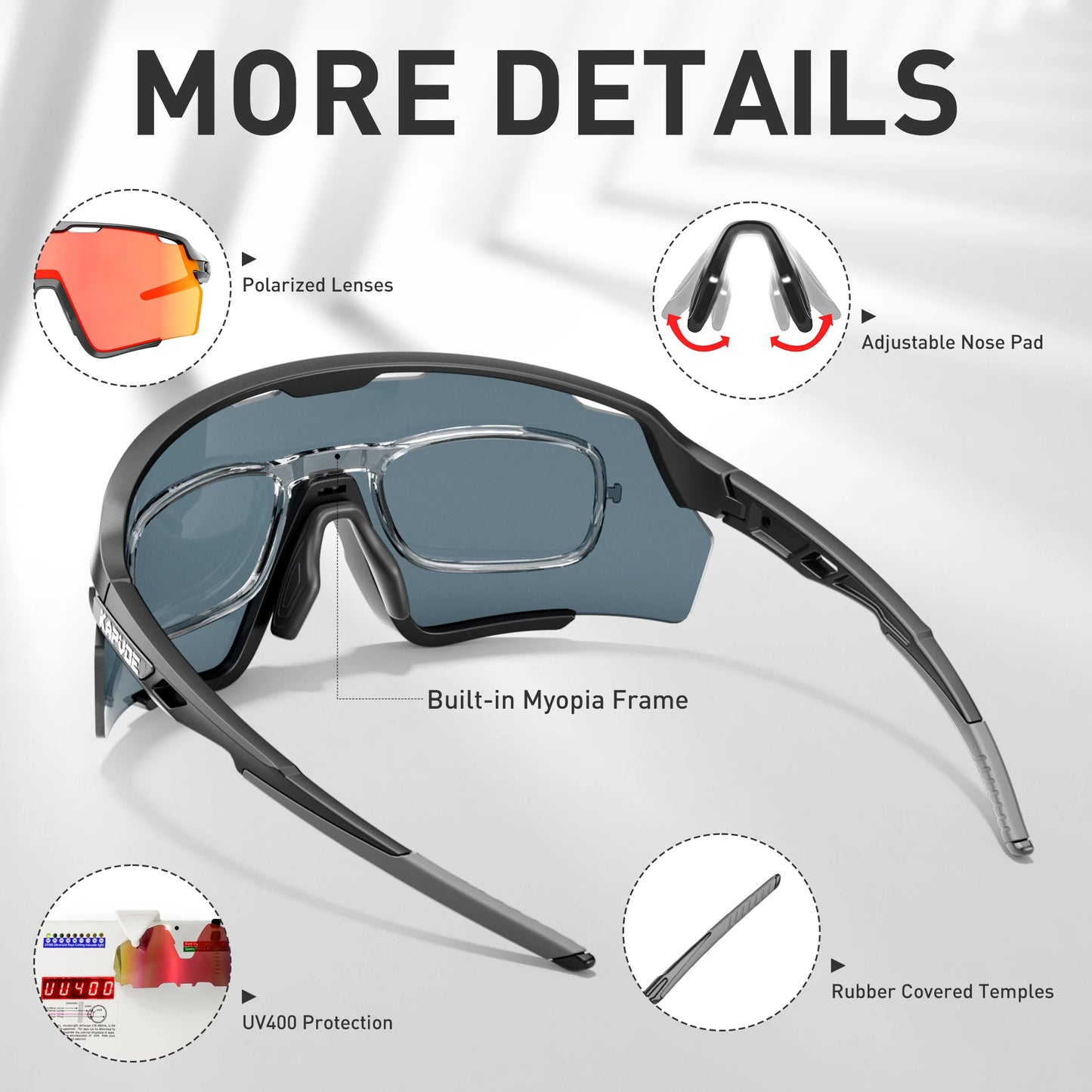 KAPVOE New Outdoor Polarized Sunglasses MTB Road Bike Cycling Glasses Sports Fishing Hiking Men Women Bicycle UV400 Goggles