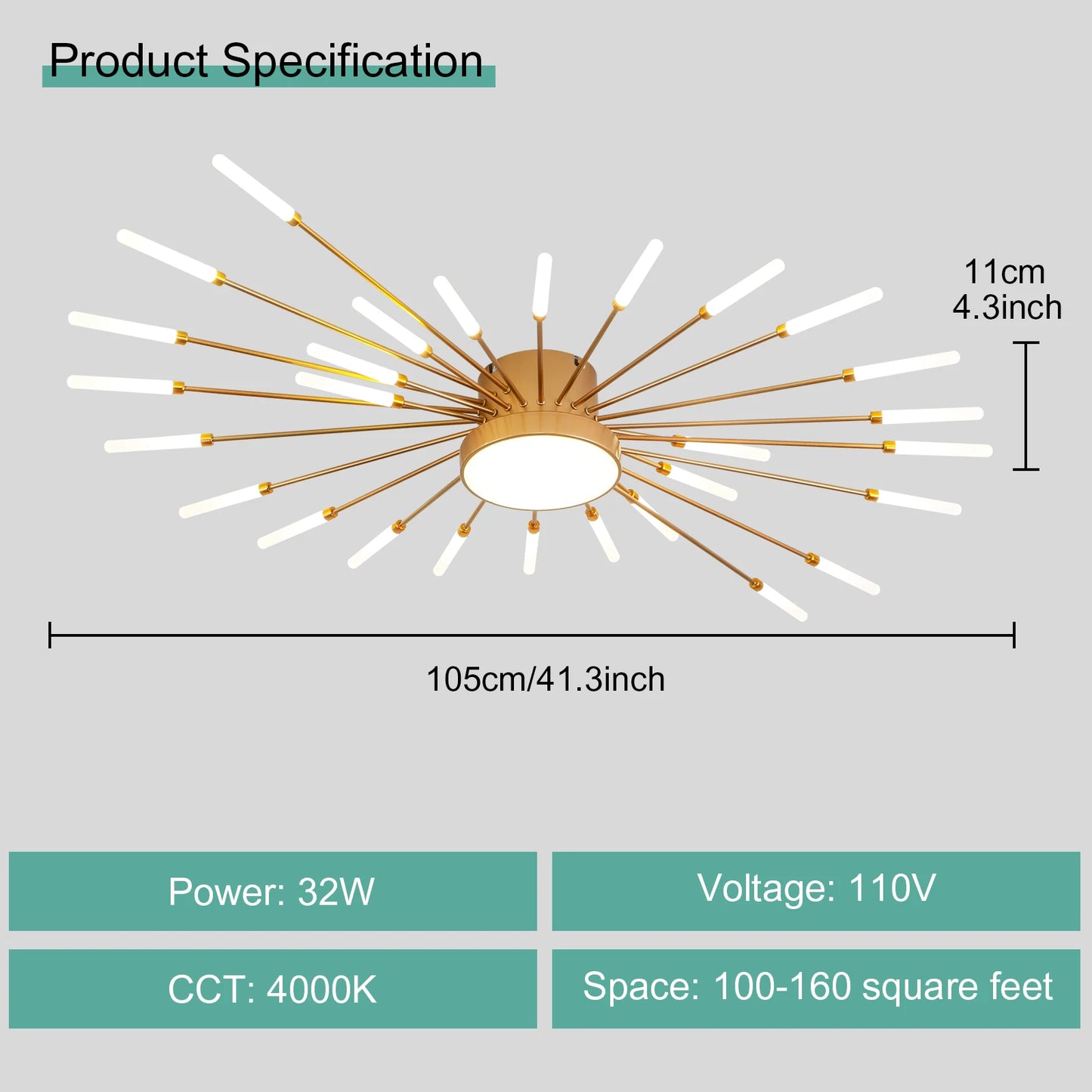 Modern LED Ceiling Light for Living Room Lamp Bedroom Ceiling Chandeliers AC 90-260V Gold Black Home Decoration Light Fixture