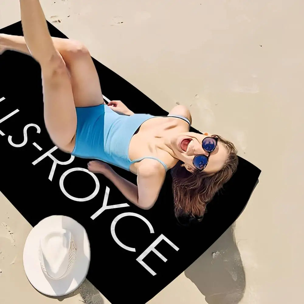 Luxury R-Rolls-Royce Logo Microfiber Beach Towel Absorbent Quick Dry Soft Yoga Swimming Resort Mountain Climbing Towel
